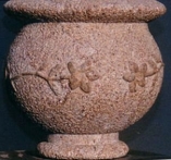 Chiseled and bush-hammered vase